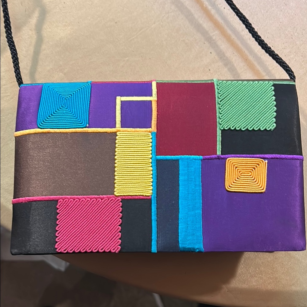 Colorful Patchwork Satin Women's Cross Body/Clutch Bag